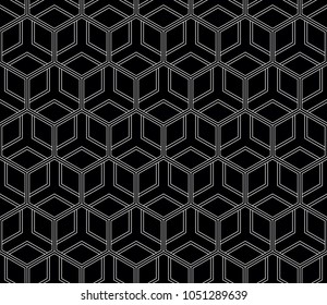 Vector seamless geometric pattern. Classic Chinese ancient ornament adapted to modern trends. Fully editable linear background with clipping mask, you can change thickness of lines, color, composition