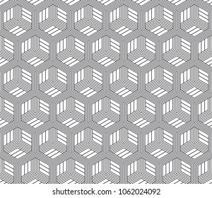 Vector seamless geometric pattern. Classic Chinese ancient ornament adapted to modern trends. Fully editable linear background with clipping mask, you can change thickness of lines, color, composition