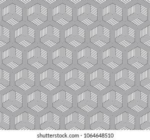 Vector seamless geometric pattern. Classic Chinese ancient ornament adapted to modern trends. Fully editable linear background with clipping mask, you can change thickness of lines, color, composition