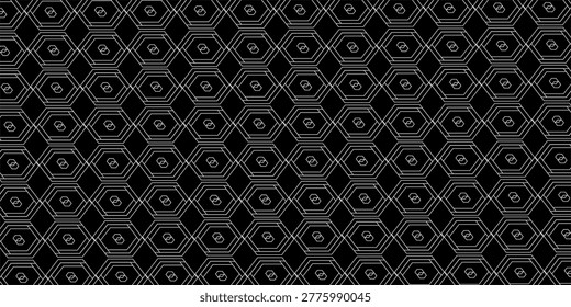 Vector seamless geometric pattern. Classic Chinese ancient ornament adapted to modern trends. Fully editable linear background with clipping mask, you can change thickness of lines, color, composition
