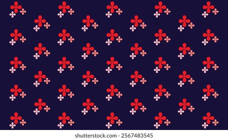 Vector seamless geometric pattern of colorful floral themed batik. Perfect for printing, design and textiles