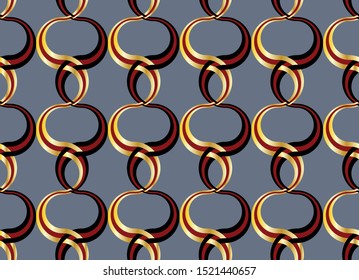 Vector seamless geometric pattern composed with circles and lines. Modern stylish rounded stripes texture. Repeating abstract decorative background.