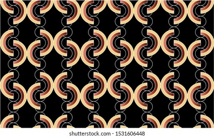 Vector seamless geometric pattern composed with circles and lines. Repeating abstract decorative background.