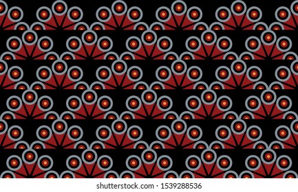 Vector seamless geometric pattern composed with circles and lines. Repeating abstract decorative background.