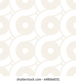 Vector seamless geometric pattern composed with circles and lines. Modern stylish rounded stripes texture. Repeating abstract decorative background