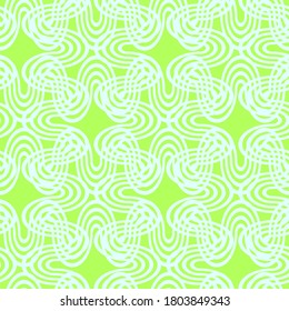 Vector seamless geometric pattern consisting of circles and lines. Modern stylish rounded stripes texture. Repeating abstract decorative background.