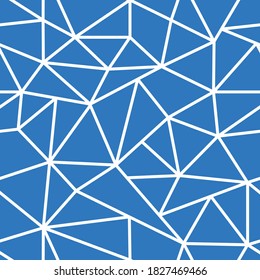 Vector seamless geometric pattern - creative triangle texture. Blue abstract polygon background