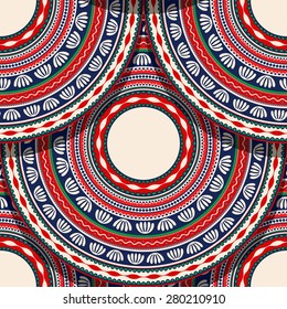 Vector seamless geometric pattern with detailed  Romanian folk motif