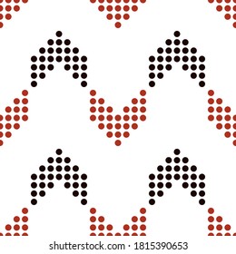Vector seamless geometric pattern with dotted arrows. Trendy graphic design. Modern stylish texture