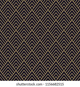 Vector seamless geometric pattern. Gold linear pattern. Wallpapers for your design. 