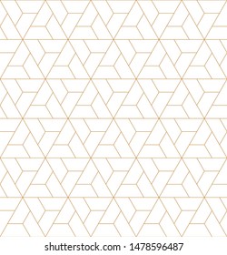 Vector seamless geometric pattern. Gold linear pattern. Wallpapers for your design.