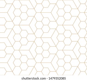Vector seamless geometric pattern. Gold linear pattern. Wallpapers for your design.