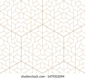 Vector seamless geometric pattern. Gold linear pattern. Wallpapers for your design.