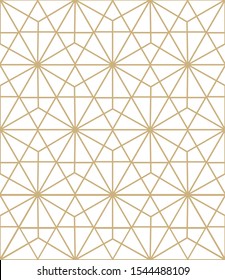 Vector Seamless Geometric Pattern. Gold Linear Pattern. Wallpapers For Your Design.