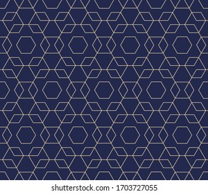Vector seamless geometric pattern. Gold linear pattern. Wallpapers for your design.