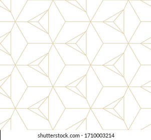Vector seamless geometric pattern. Gold linear pattern. Wallpapers for your design.