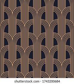 Vector seamless geometric pattern. Gold linear pattern. Wallpapers for your design. Vector illustration.