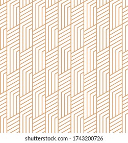 Vector seamless geometric pattern. Gold linear pattern. Wallpapers for your design. Vector illustration.