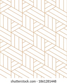 Vector seamless geometric pattern. Gold linear pattern. Wallpapers for your design.