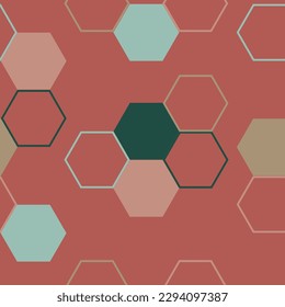 Vector seamless geometric pattern with gold foil outline and colorful pastel watercolor polygons on white. Iridescent Sparkling Polygonal Background.