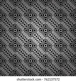 Vector seamless geometric pattern of gray, black and white tiles.