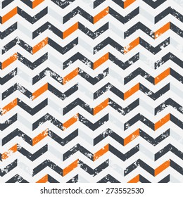 Vector seamless geometric pattern with grey and orange