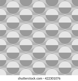 Vector seamless geometric pattern with half circles and rhombuses