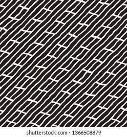 Vector seamless geometric pattern. Hand drawn abstract background. Doodle diagonal lines texture.