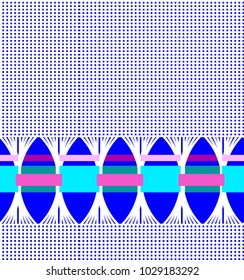 Vector seamless geometric pattern imitating the weave weave of fabric threads  and embroidery with ribbons..