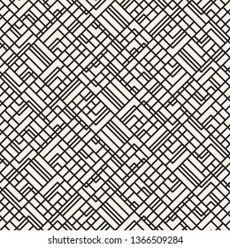 Vector seamless geometric pattern. Irregular linear tiles grid. Composition from randomly disposed rectangles.