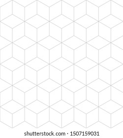 Vector Seamless Geometric Pattern. Modern Thin Hexagon Grid Texture. EPS 10