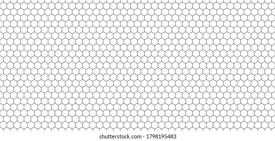 Vector Seamless Geometric Pattern. Modern Thin Hexagon Grid Texture. EPS 10