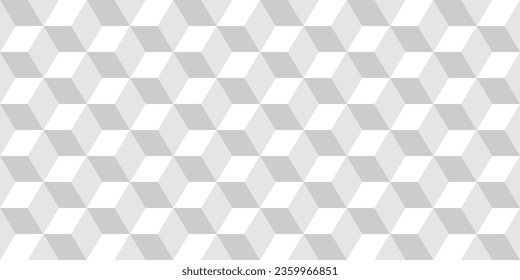 Vector seamless geometric pattern. Modern cubes repeatable background. Decorative white and gray 3d tile texture