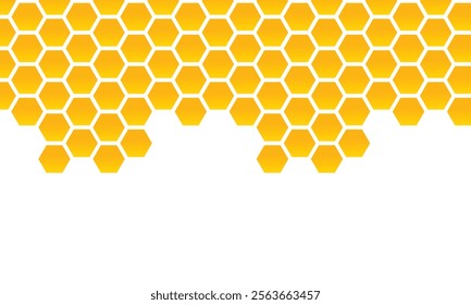 Vector seamless geometric pattern. Modern thin hexagon grid texture. Background yellow honeycomb in isolated white background. EPS 10