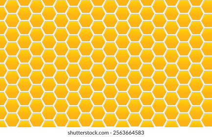 Vector seamless geometric pattern. Modern thin hexagon grid texture. Background Yellow honeycomb EPS 10