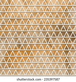 Vector Seamless Geometric Pattern on watercolor winter background