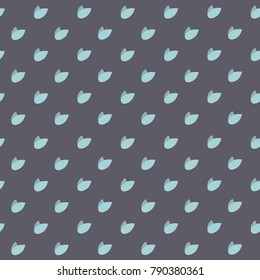 Vector seamless geometric pattern on simple dark gray background with light mint petals. For prints, textile, fabric, paper