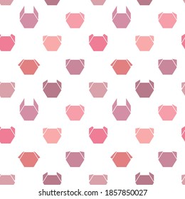 Vector seamless geometric pattern. Origami dog.