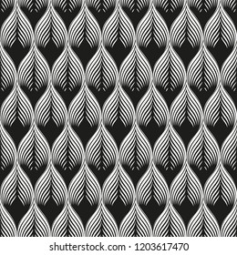 Vector seamless geometric pattern with petals.Modern stylish texture