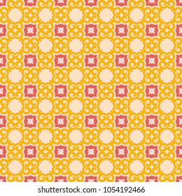 Vector seamless geometric pattern with repeating texture for textile fabric or paper print. Colorful graphic background. Tribal ethnic ornament, design for book cover, invitation card design