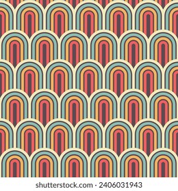 Vector seamless geometric pattern in retro style. 