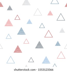 Vector seamless geometric pattern in scandinavian style with triangles