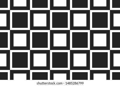 Vector seamless geometric pattern. Shaped sqaures in white and black colors.