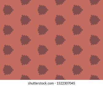 Vector seamless geometric pattern. Shaped brown leaves.