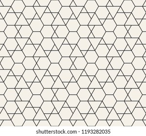 Vector seamless geometric pattern. Simple abstract lines lattice. Repeating elements stylish background tiling