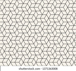 Vector seamless geometric pattern. Simple abstract lines lattice. Repeating elements stylish background rhombus tiling