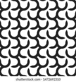 Vector seamless geometric pattern. Simple graphic design - abstract endless monochrome background. Black and white stylish texture