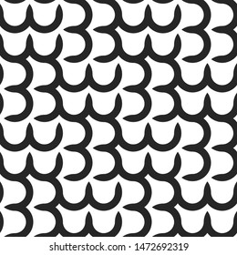 Vector seamless geometric pattern. Simple graphic design - abstract endless monochrome background. Black and white stylish texture