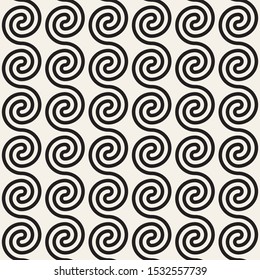 Vector seamless geometric pattern. Simple abstract spiral lines lattice. Repeating elements stylish background tiling