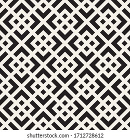 Vector seamless geometric pattern. Simple abstract lines lattice. Repeating cross elements stylish background tiling